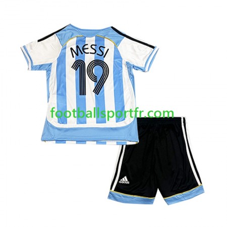 Tenue Argentine Lionel Messi 19 2006 Retro Enfant Domicile Maillot de Foot